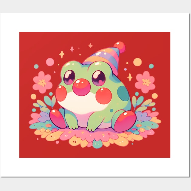 Cute Clown Frog Wall Art by WitchyArty